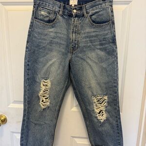 Stylish Distressed Blue Boyfriend Jeans